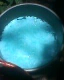 Copper sulphate and sodium bicarbonate solutions foams when mixed together